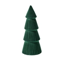 JeashCHAT Tabletop Christmas Tree Velvet Resin Christmas Tree Christmas Decorations Centerpieces for Table Mantel and Living Room Home Decor, Green