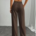 thumbnail image 3 of CUKOLSXA Womens Dress Pants Pull On Wide Leg Stretchy Work Pants Women Business Casual Outfits Slacks for Women Trousers, 3 of 8