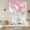 White Cherry Pink, variant on Peaches Branches Tie Up Curtains for Windows, Adjustable Balloon Window Shades, Farmhouse Spring Botanical Pink Flowers Kitchen Window Treatments Farmhouse Short Curtains with Rod Pocket 42"x45"