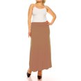 thumbnail image 4 of Moa Collection Women's Plus Size Casual Solid High Waisted A -line Maxi Skirt with an elastic Waistband, 4 of 6