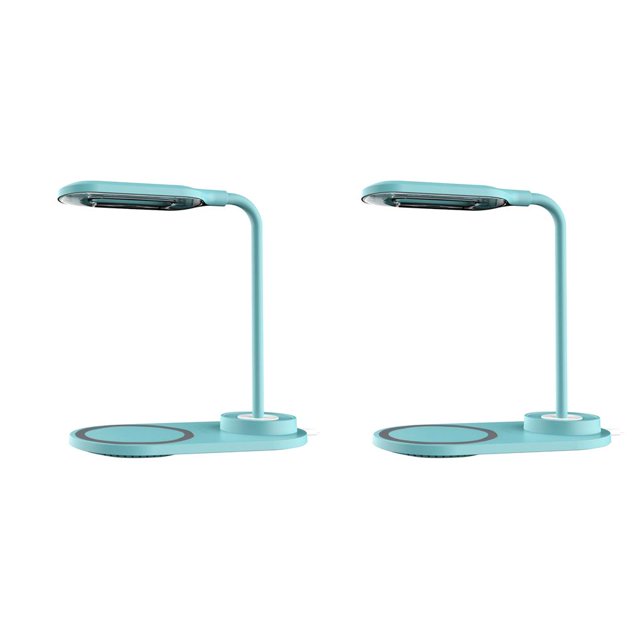 Lámpara de escritorio Methold carga inalámbrica LED 10W color Blanco Azul