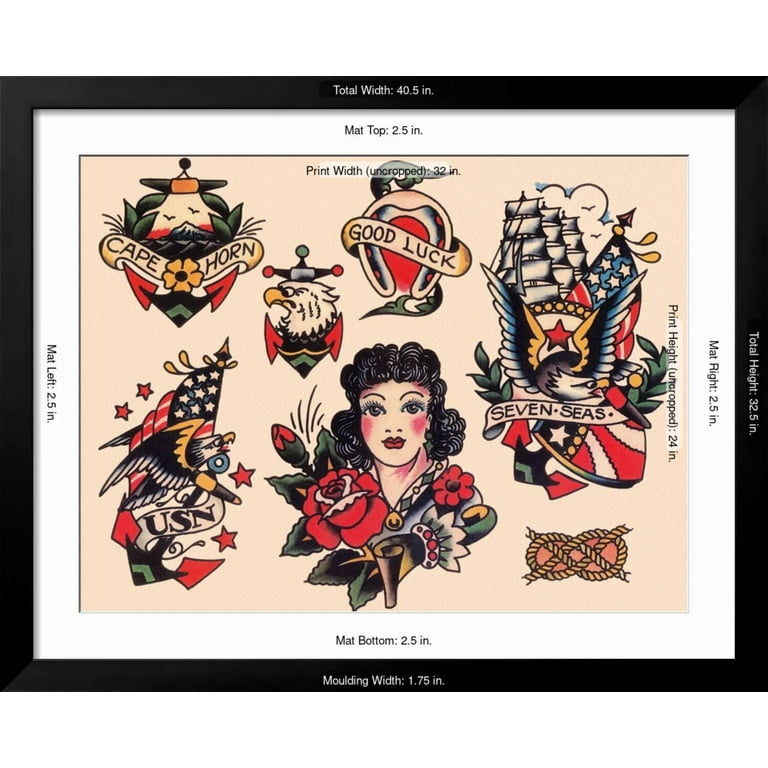 Sailor Jerry 原画 Art.com Seven Seas Authentic Tattoo Flash by Norman Collins