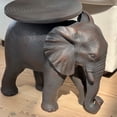 thumbnail image 6 of WHW Elephant Side Table, Round Top, Handcast Resin, Brown, 22.75 Inches, 6 of 10