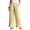 Yellow, variant on Gealkoca Womens Linen Pants Wide Leg Women's Embroidery Pants Pocket Elastic Waist Pants, Black_XL