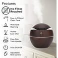 thumbnail image 6 of sonic Cool Mist Humidifier for Bedroom | 130ml Water Tank | Whisper-Quiet Operation | Auto Shut-Off | 7-Color LED Night Light | Wood Grain Design (Dark/Light Options) | USB-Powered | Aromatherapy, 6 of 8