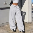 thumbnail image 4 of SUNBS Wide Leg Sweatpants for Women High Waisted Drawstring Sweat Pants With Big Patch Pockets., 4 of 9