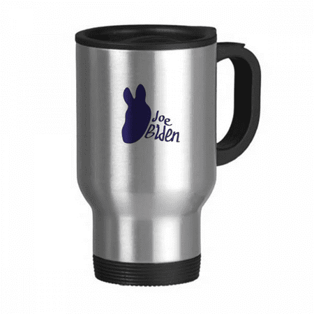 

United States Democrats Politic Joe Blue Profile Travel Mug Flip Lid Stainless Steel Cup Car Tumbler Thermos