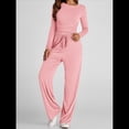 thumbnail image 4 of Traje de Otoño e Invierno para Mujer, de Larga, Color Liso, Informal, para Tiempo Libre Rosa M, 4 of 8
