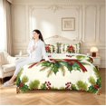 thumbnail image 5 of Erosebridal Lovely Cardinal Animals 7-Piece King Bedding,Vintage Floral Plant King Bed in a Bag,Cream Red,Christmas Reversible, 5 of 7