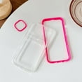 thumbnail image 4 of Candy Color Card Holder Clear Shockproof Soft Compatible with iPhone Case (Pink,iPhone 15 Pro Max), 4 of 12