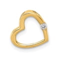 thumbnail image 1 of 14K Yellow Gold Charm Pendant Diamond Round Aa Heart Chain Slide, 1 of 4