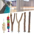 thumbnail image 2 of Bird Perch Stand Set, Rough  Bird Parakeet Stand Toys Wood Branch Platform Cage Accessories  For Small Birds For Paw Grinding Stick Toys, 2 of 7