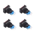 thumbnail image 3 of 25PCS BERM LA16 11DS J Push Button Switch, Red Squares Button Kit Self Locking Switches LED Light With Distribution Box 16mm 24V, For Automation Equipment DIY Application, 3 of 8