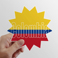 thumbnail image 1 of Colombia Country Flag Name Sun Vinyl Sticker Luggage Graffiti Flower Decal, 1 of 3