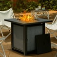 thumbnail image 6 of Walsunny 28" Propane Gas Fire Pit Table 50,000 BTU Square Outdoor Table with Removable Lid & Waterproof Cover, 6 of 7
