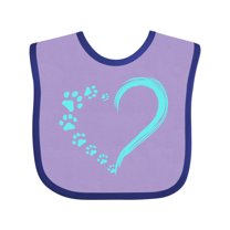 Inktastic Paw Print Heart Boys or Girls Baby Bib