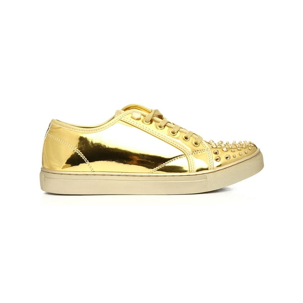 Faranzi F41604 Faranzi Evans Men S Gold Designer Shoes With Studs Walmart Com Walmart Com