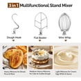 thumbnail image 5 of ROVSUN 20Qt Commercial Stand Mixer, 550W Electric Commercial Food Mixer Heavy Duty with Adjustable 3 Speed, Stainless Steel Bowl, Dough Hooks Whisk Beater, Perfect for Bakery Pizzeria Restaurants, 5 of 8