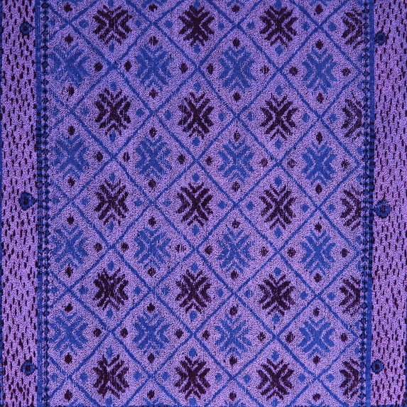Ahgly Company Indoor Square Abstract Purple Modern Area Rugs, 8' Square