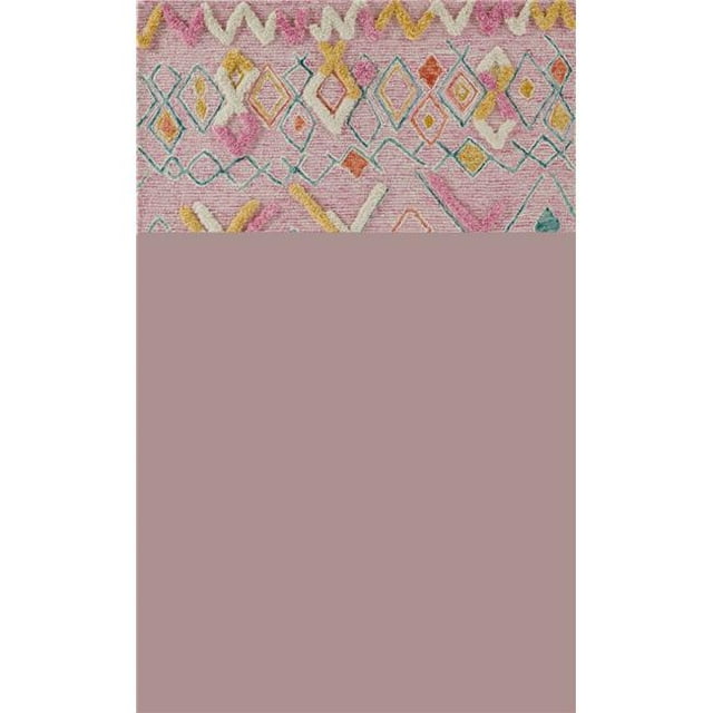 Momeni ALEGRALL-2PNK5080 5 x 8 ft. Allegro All-2 Hand Tufted Wool Rectangular Area Rug, Pink