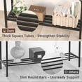 thumbnail image 6 of iSunirm 39'' Narrow End Table with Power Strips, Sofa Table with Storage and Shelf, 2-Tier Console Table for Entry Way, Hallway, Living Room, Gray & Black, 6 of 8