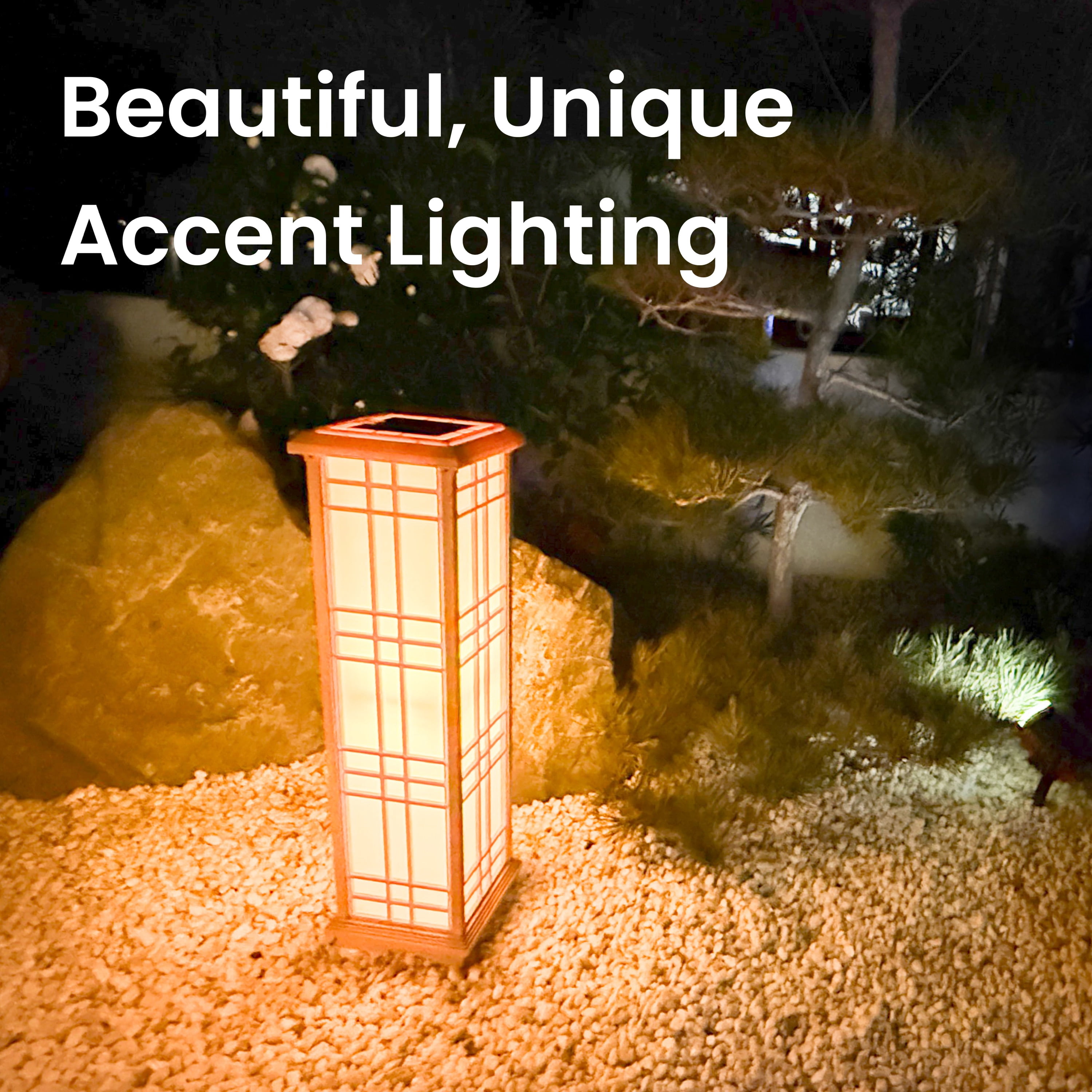 Techko Solar Zen Lantern – Amber or White Light (33.4"high)