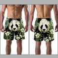 thumbnail image 3 of luoweisi Men's Beach Shorts Quick Dry Swim Trunks with Mesh Lining Panda L, 3 of 5