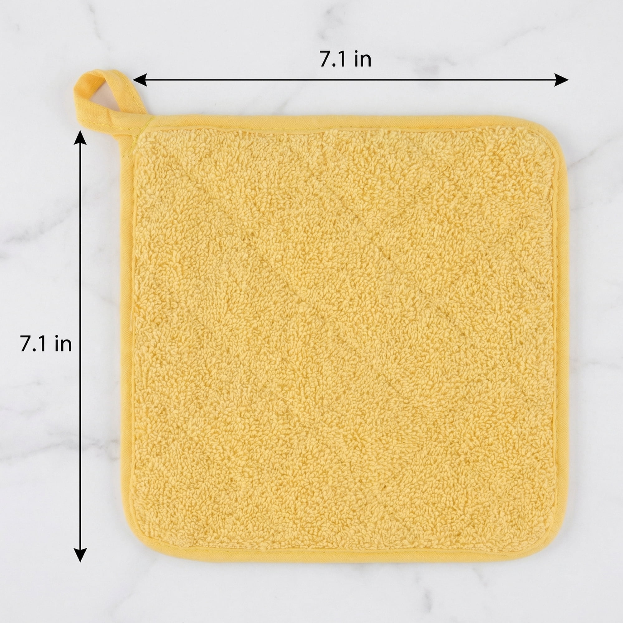 Unique Bargains 2 Pcs Square Pot Holders Heat Resistant Non Slip Pads Yellow 7.1"x7.1"