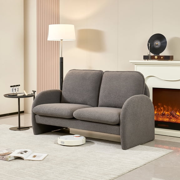 2-Person Loveseat | Luxurious Lamb Fabric Upholstery | Bedroom, Apartment