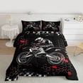 thumbnail image 2 of Homewish Dirt Bike 3-Piece Full Size Comforter Sets For Teens Boys Girls,Geometric Honeycomb Plaid Bedding Comforter Set,Extreme Sport Lightweight Bedding Sets,Lightweight Room Decor,Reversible, 2 of 8