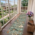 thumbnail image 2 of YOUFORTONG 2'6"x12' Washable Floral Scalloped Hallway Runner Rug, Non Slip Soft Thin Floor Mat for Farmhouse Kitchen Entryway Bathroom Bedroom Laundry Living Room,Green, 2 of 7