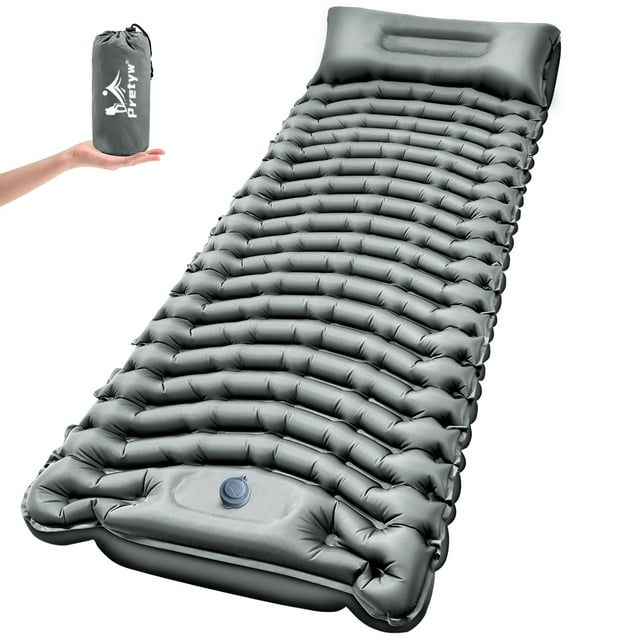 Colchoneta inflable ultraligera Pretyw de 201 x 70 cm, 4 pulgadas de grosor