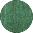 thumbnail image 1 of Ahgly Company Indoor Round Abstract Turquoise Blue Modern Area Rugs, 6' Round, 1 of 4