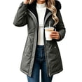 thumbnail image 4 of cocolona Womens Winter Long Jacket Hooded Long Sleeve Fleece Lined Zipper Outerwear Winter Snow Warm Long Coat, 4 of 4