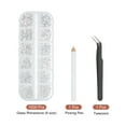 thumbnail image 3 of Uxcell 6 Sizes Glass Flatback Rhinestones with Tweezers Picking Pen, Crystal AB, 3 of 6