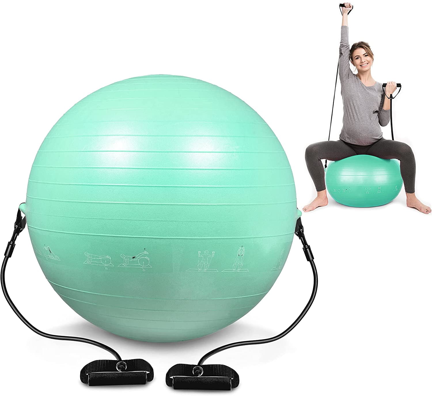 Yoga Ball Pilate Fitness Gym 65cm Balance Pregnancy Exercise Swiss Balls Pump 