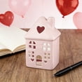 thumbnail image 3 of House Tabletop Decoration, Pink, 8", Home Decor with Heart & Window Cutouts, Romantic Glossy Home Accent for Mantel, Gift for Her, Couples Anniversary, 3 of 9