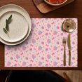thumbnail image 5 of Strawberry Plants Fruit Bow Pink Pattern Summer Placemats Table Placemats Set Of 4-Linen Kitchen Washable Placemats Table Mats 11.8"x17.7" Non-Slip Heat Resistant, 5 of 6