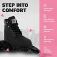 thumbnail image 4 of Safety Girl Steel Toe Boots for Women - Black -12M | Waterproof Work Boots for Women Steel Toe Boots | Slip Resistant Work Shoes | Lightweight Nubuck Leather for Comfort and Style, 4 of 7
