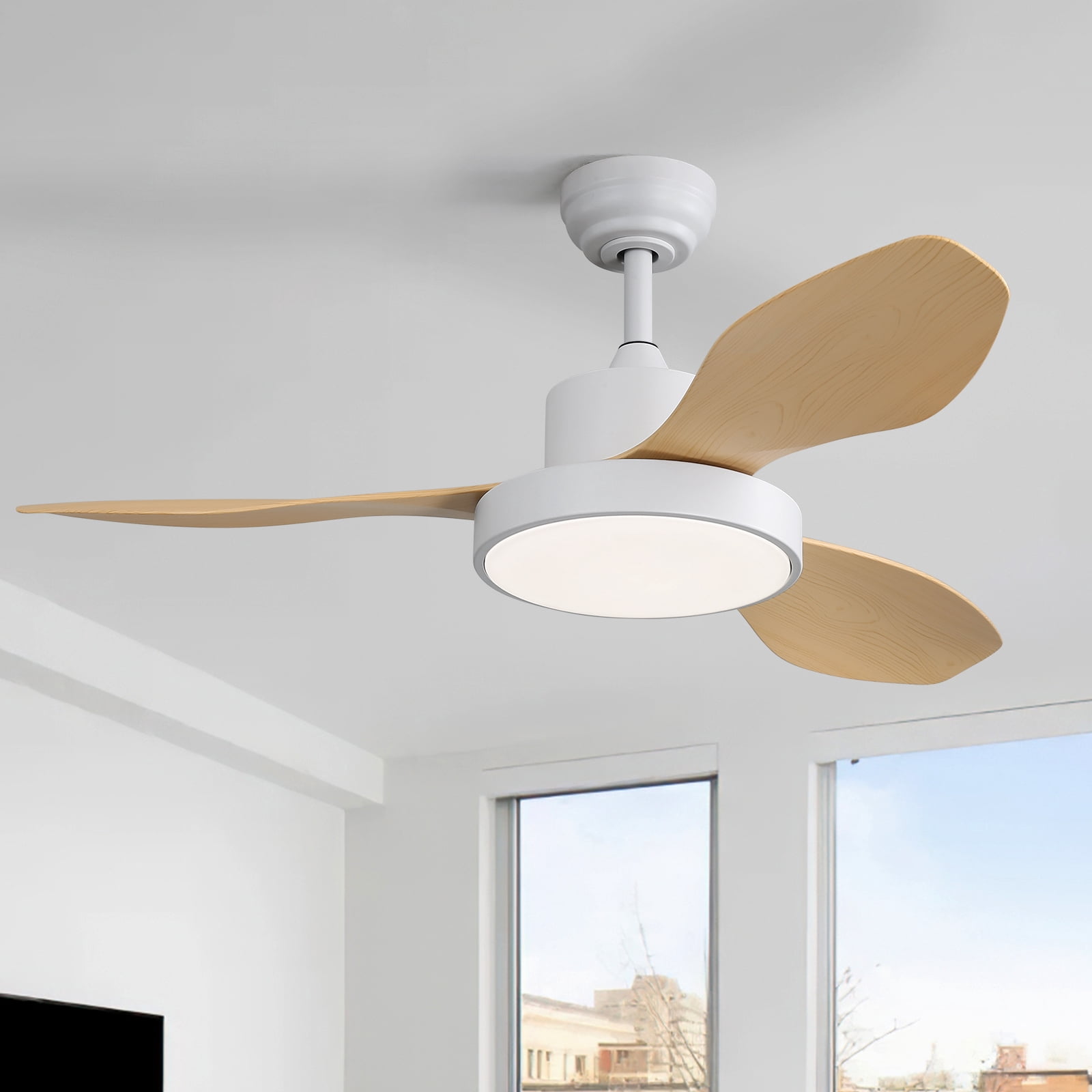 Sofucor 47-Inch Modern Ceiling Fan with LED Dimmable Lights, Remote, Reversible, 3CCT, Quiet 6 Speeds