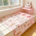thumbnail image 1 of Linnome Washed Cotton Summer Quilt Rose Rabbit and Bear Print Air Conditioning Blanket Breathable for Nap 59x78.7in Multicolor#02, 1 of 6