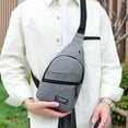 thumbnail image 6 of Xfvqtps Mens Crossbody Bags with Earphone Hole Simplicity Adjustable Shoulder Strap Sports Fashion Travel Hiking Shoulder Bags Gray, 6 of 8