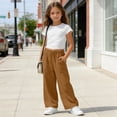 thumbnail image 7 of OGLCCG Wide Leg Pants Girls Summer Loose Vacation Beach Pants for Teens Lightweight Straight Leg Trousers with Pockets 3-14 Years, 7 of 7