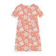 thumbnail image 3 of RXIRUCGD 2025 Summer Clothes for Kids Girl's Flower Print Short Sleeve Stretchy Dress Summer Sleeve Round Neck Dress Dance Skirt for Kids, 3 of 4