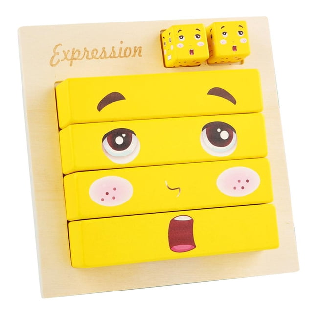 Rompecabezas Rompecabezas Para Niños Caras Dados Rompecabezas Construcción Dados De Madera Juguete Educativo De Madera Para Regalo Para Niños Noticed FN005623-00