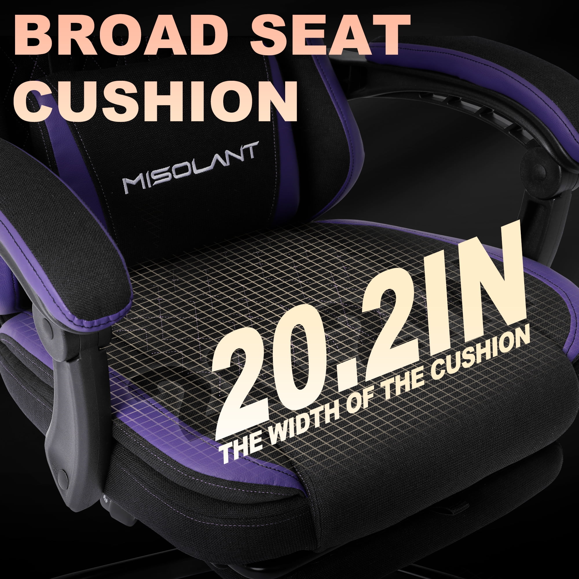 Misolant Gaming Chairs with Footrest,Massage Leather Game Chair for Adults,Big and Tall Gamer Chair with Headrest and Lumbar Support