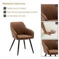 thumbnail image 4 of Andeworld Faux Leather Accent Chairs Set of 2, Living Dining Room Arm Chairs with Metal Legs for Home Kitchen Office Bistro Cafe(Brown), 4 of 7