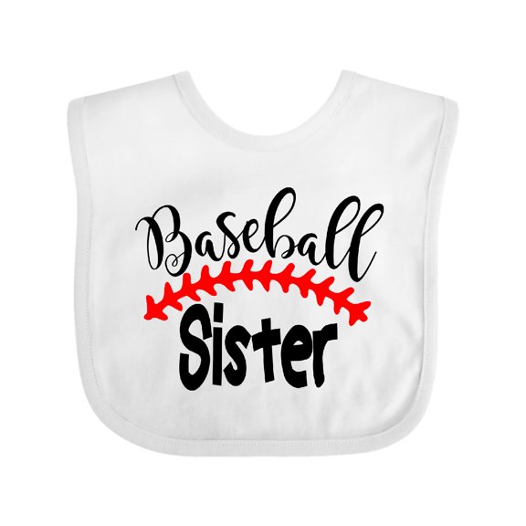 Inktastic Baseball Sister Boys or Girls Baby Bib