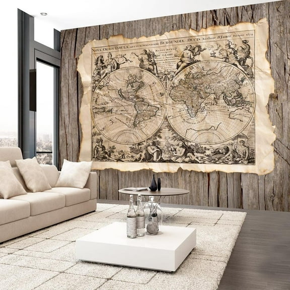 Tiptophomedecor World Map Wallpaper Wall Mural - Nova Orbis Tabula