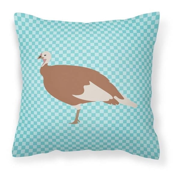 Jersey Buff Turkey Hen Blue Check Fabric Decorative Pillow